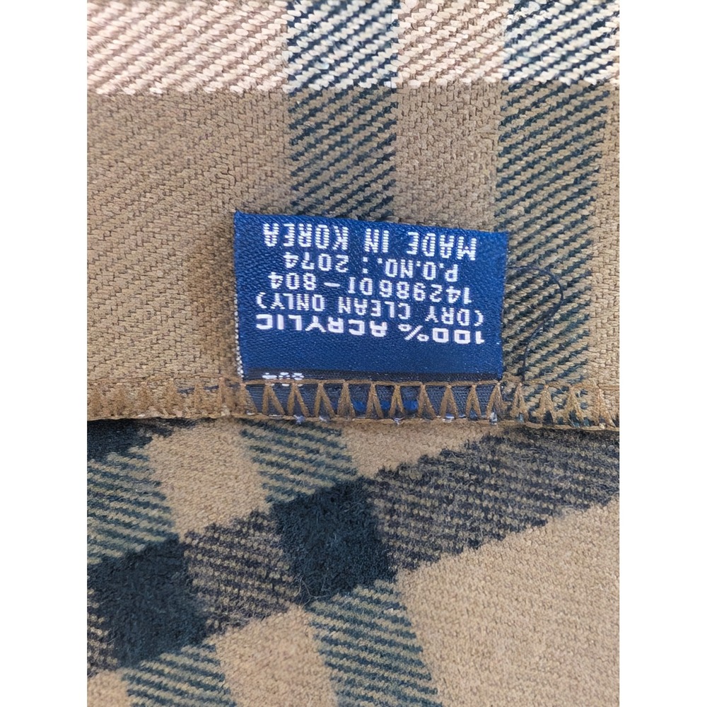 Acrylic Plaid Scarf Lightweight Neutral Colors Casual‎ Style - Picture 4 of 4